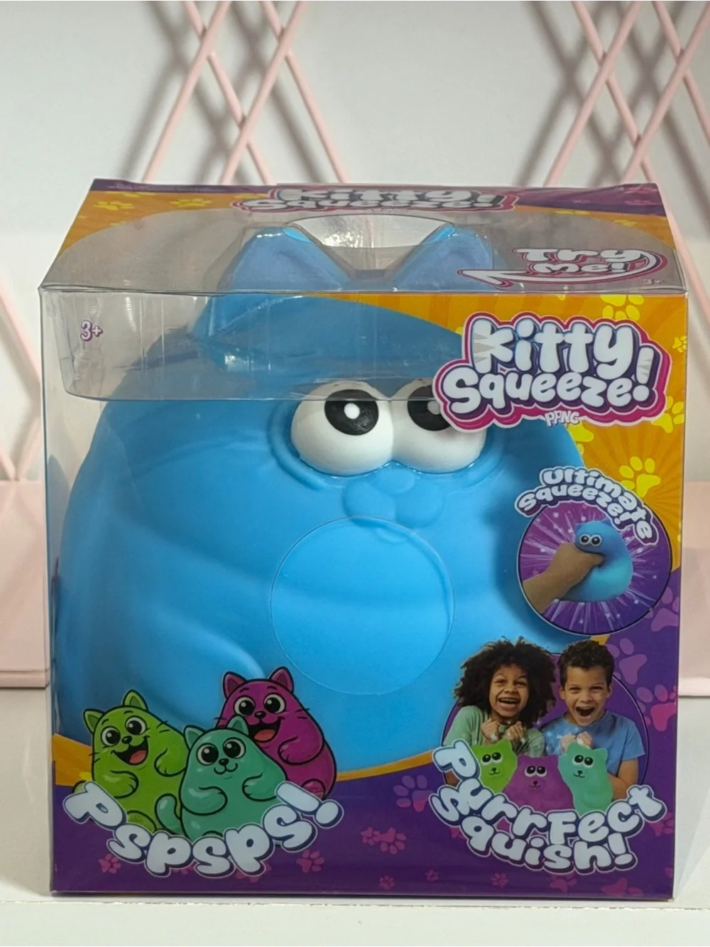 Kitty Squeeze! Jumbo Viral Blue squishy Cat. New